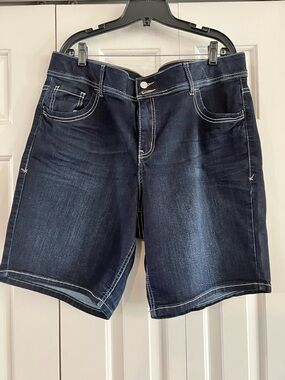 Lane Bryant Dark Blue Denim Bermuda Shorts